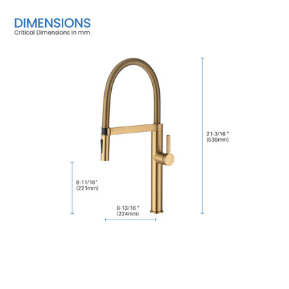 Aquavit Verte Single handle kitchen faucet with Pull out spring KF23201