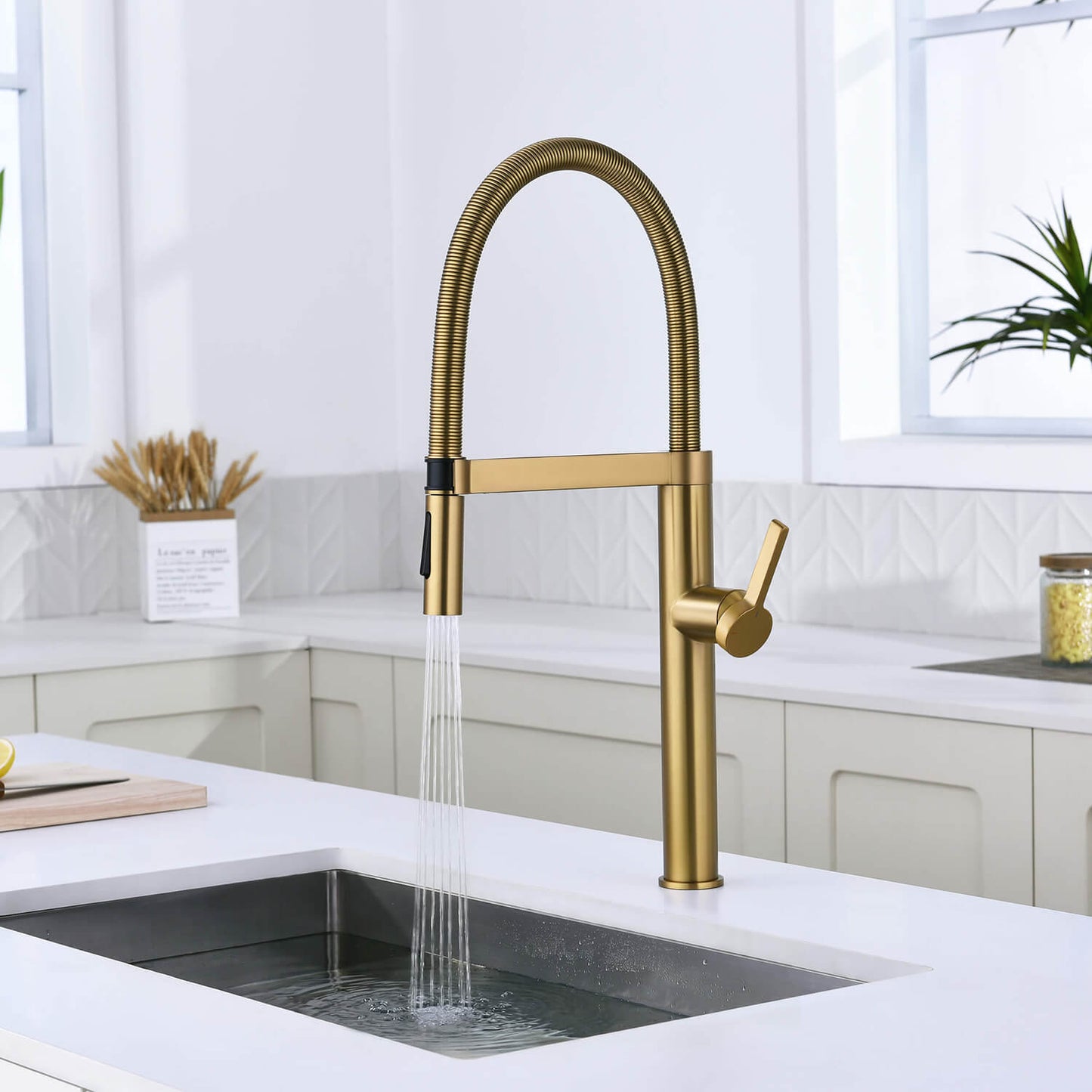 Aquavit Verte Single handle kitchen faucet with Pull out spring KF23201