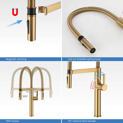 Aquavit Verte Single handle kitchen faucet with Pull out spring KF23201
