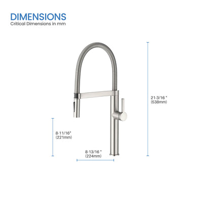 Aquavit Verte Single handle kitchen faucet with Pull out spring KF23201