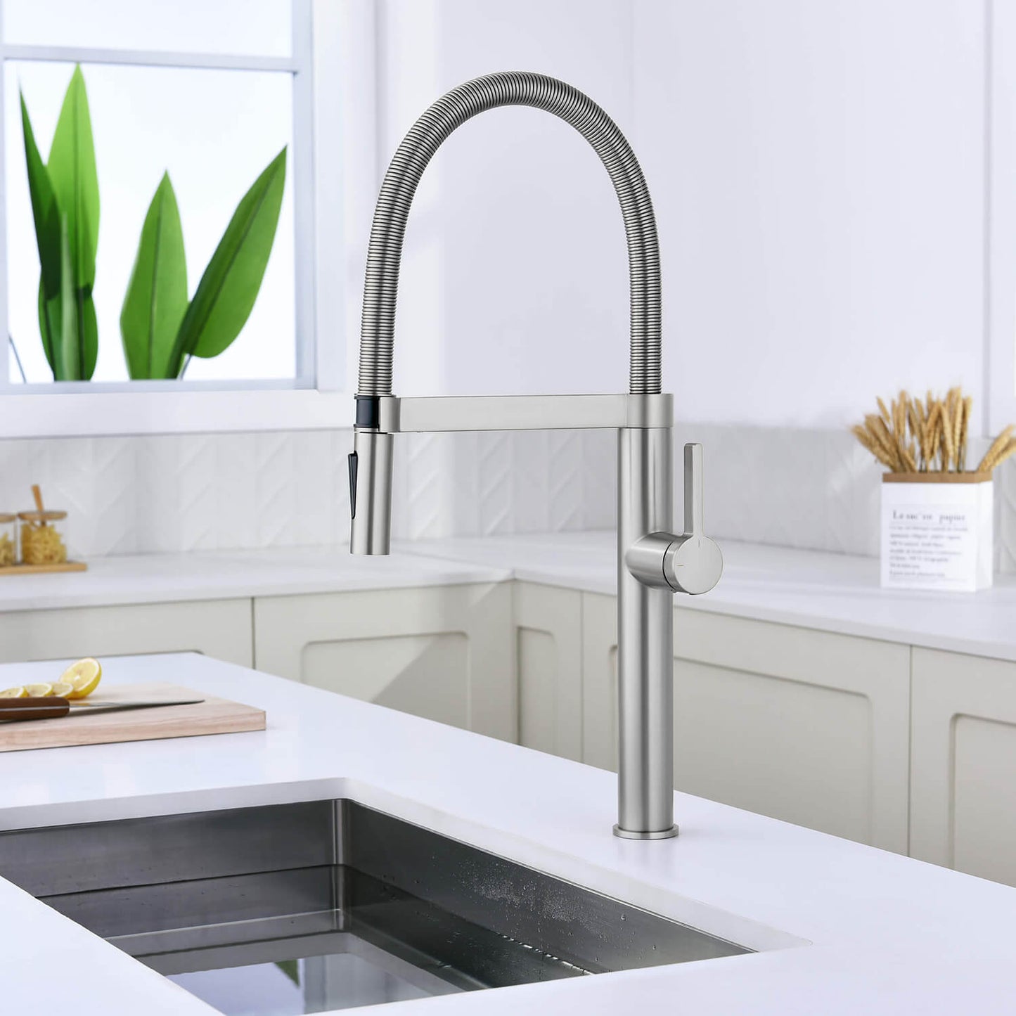 Aquavit Verte Single handle kitchen faucet with Pull out spring KF23201