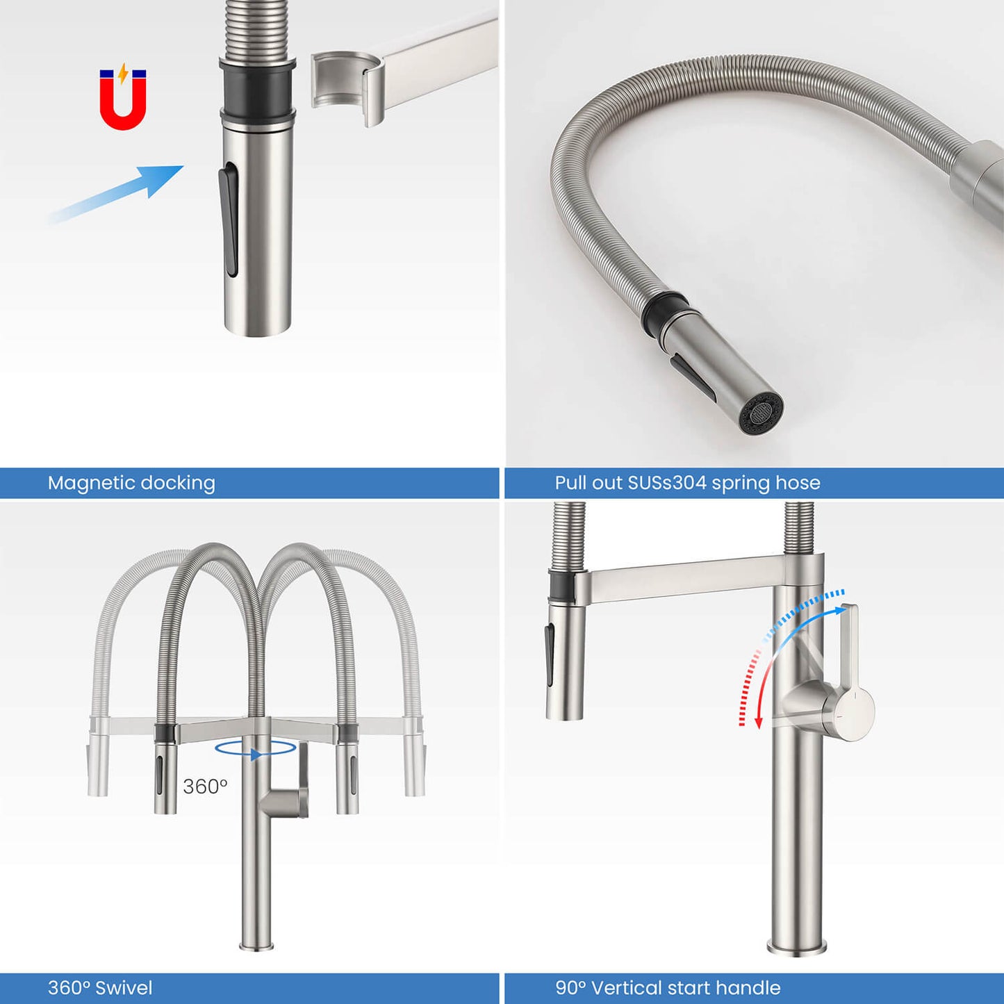 Aquavit Verte Single handle kitchen faucet with Pull out spring KF23201