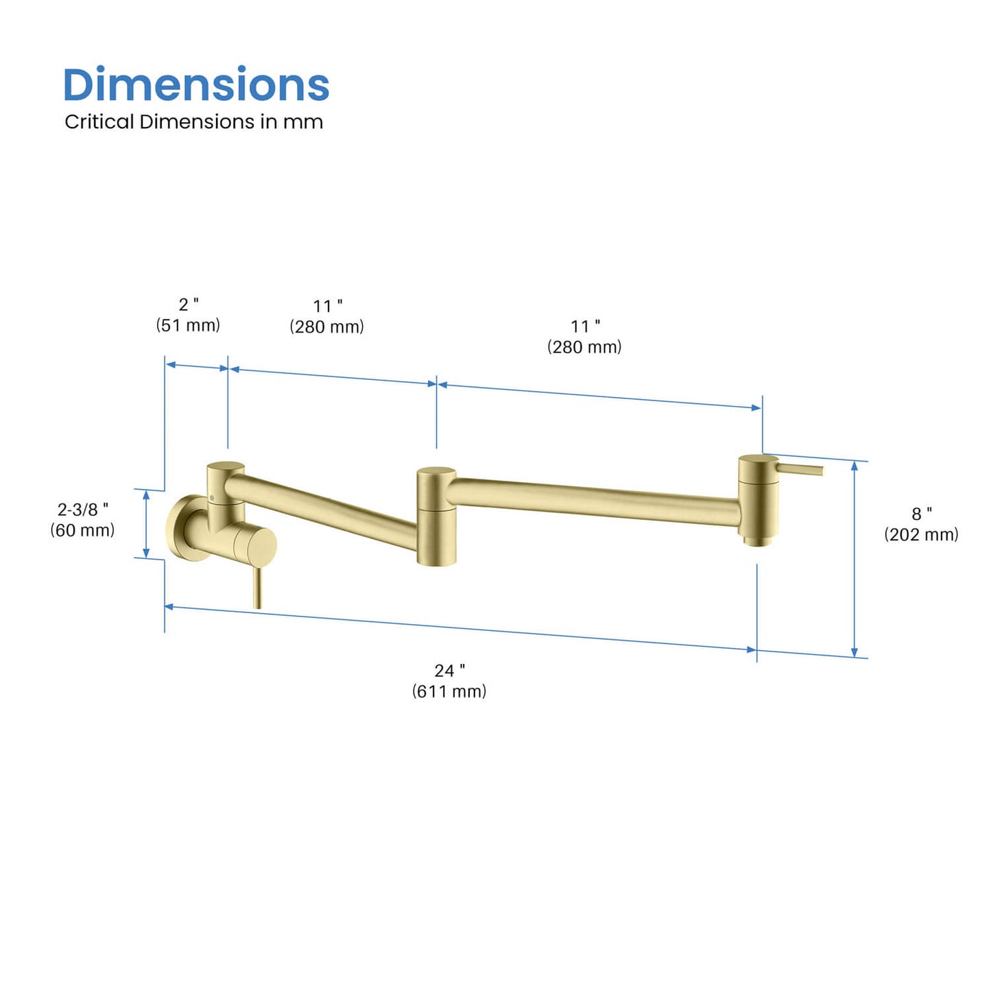 Aquavit brass pot filler PF1001