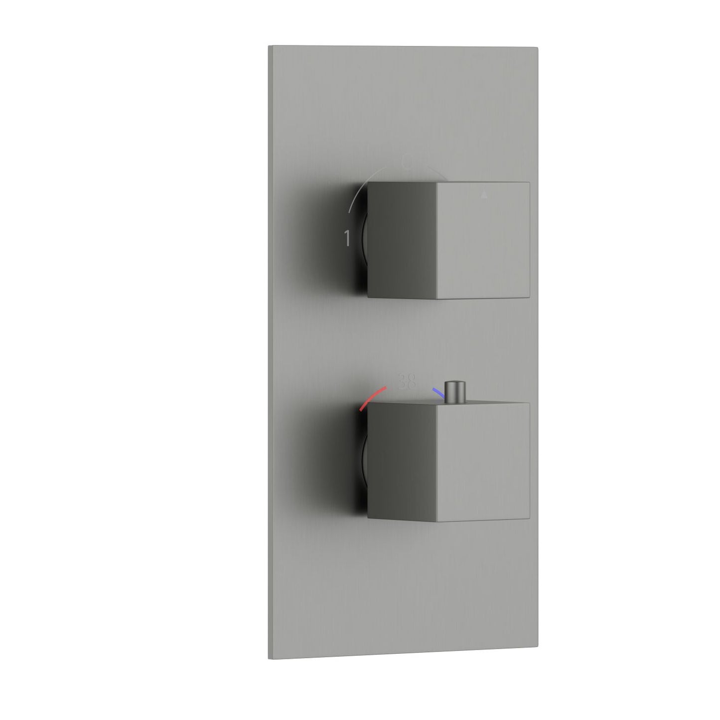2-Control Thermostatic Shower Valve Trim Kit with SUS304 Plate and Brass Handles PH0852X01