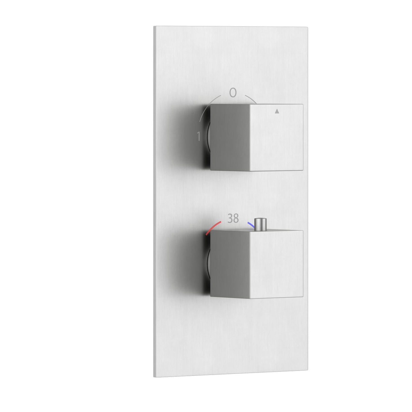2-Control Thermostatic Shower Valve Trim Kit with SUS304 Plate and Brass Handles PH0852X01
