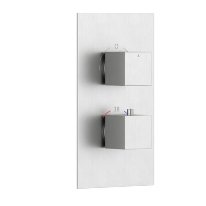 2-Control Thermostatic Shower Valve Trim Kit with SUS304 Plate and Brass Handles PH0852X01