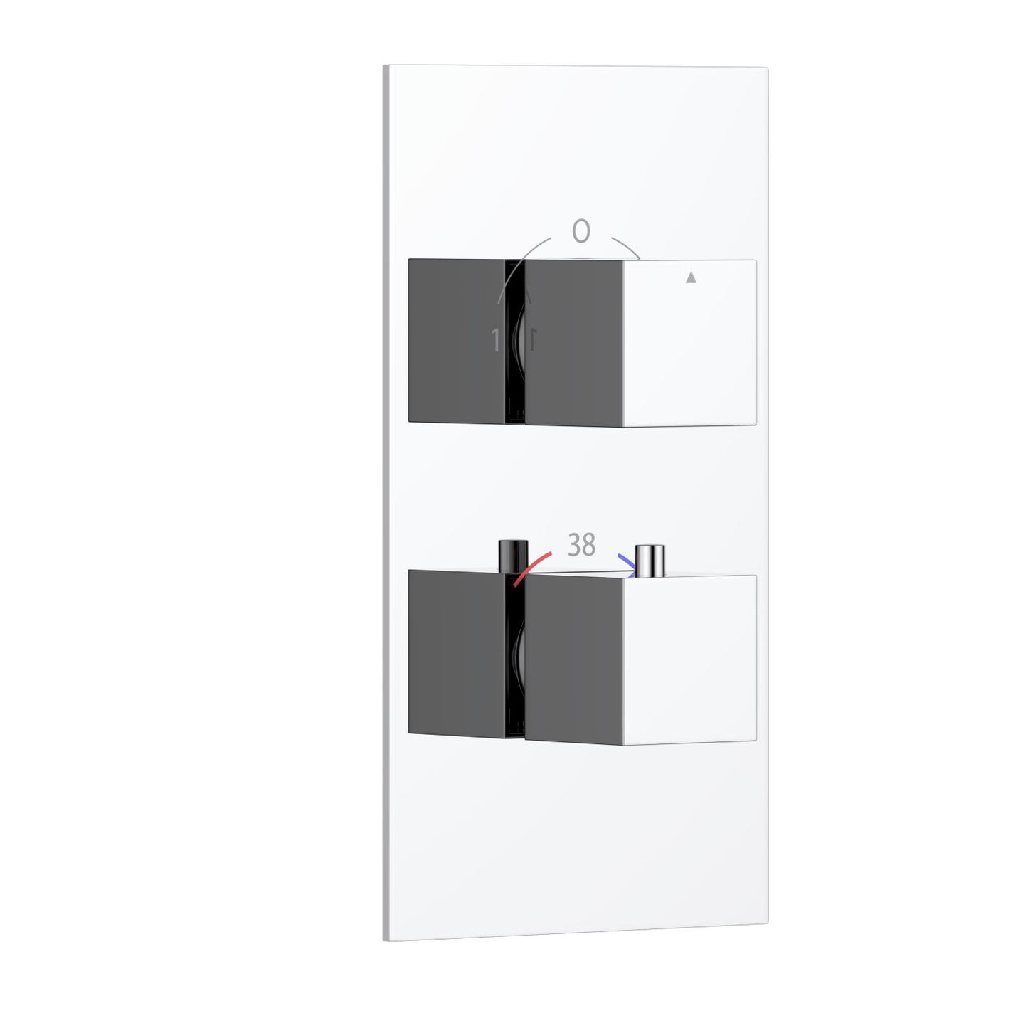 2-Control Thermostatic Shower Valve Trim Kit with SUS304 Plate and Brass Handles PH0852X01