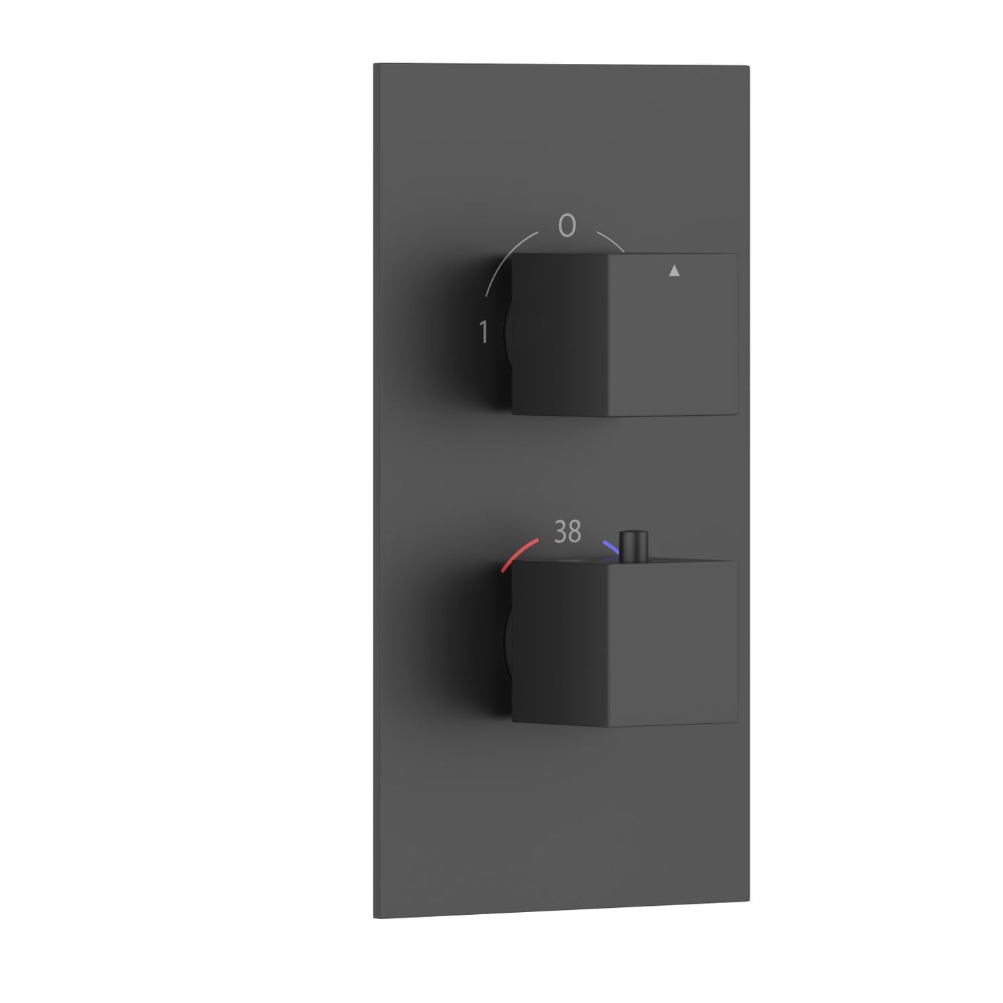 2-Control Thermostatic Shower Valve Trim Kit with SUS304 Plate and Brass Handles PH0852X01