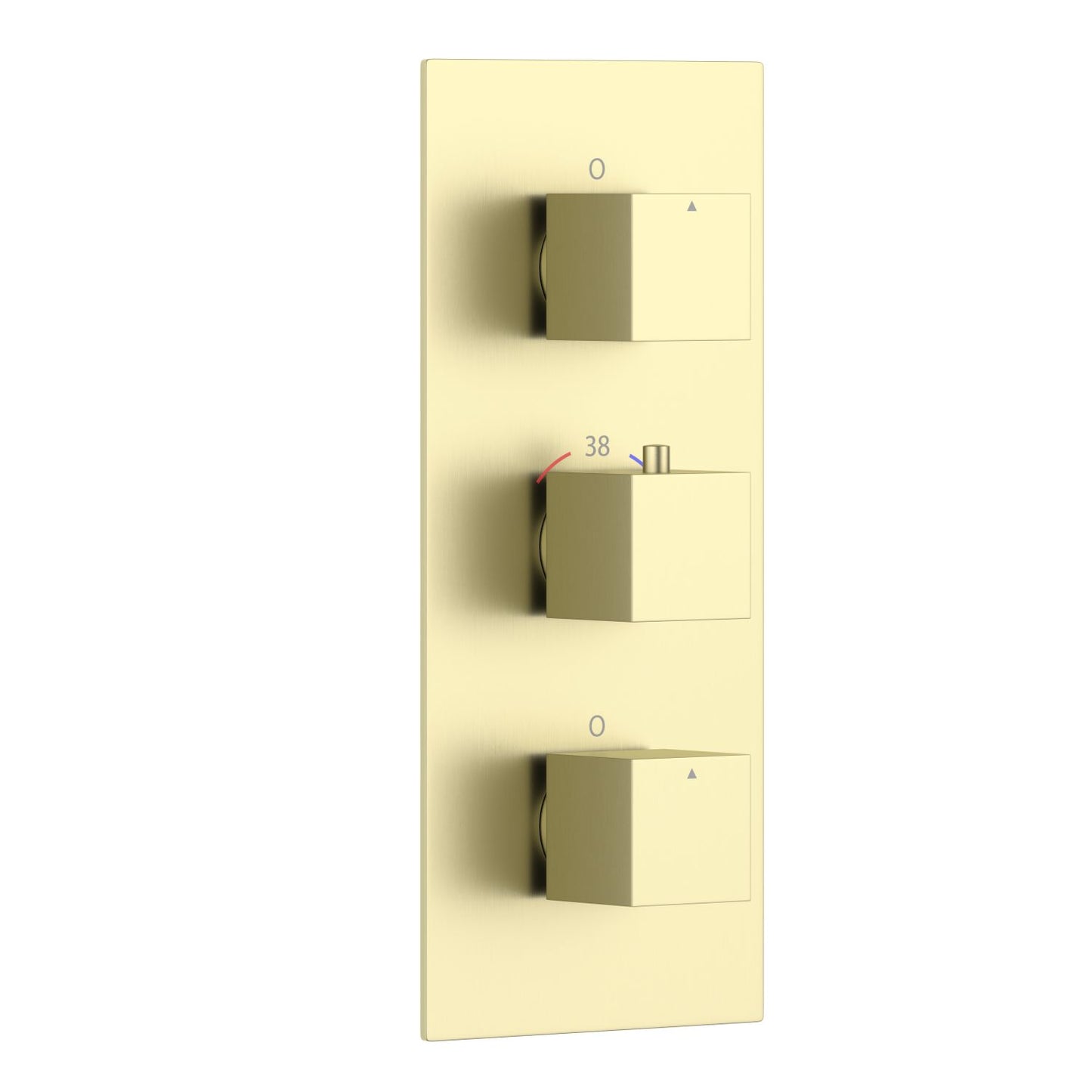 3-Control Thermostatic Shower Valve Trim Kit with SUS304 Plate and Brass Handles PH0853X01