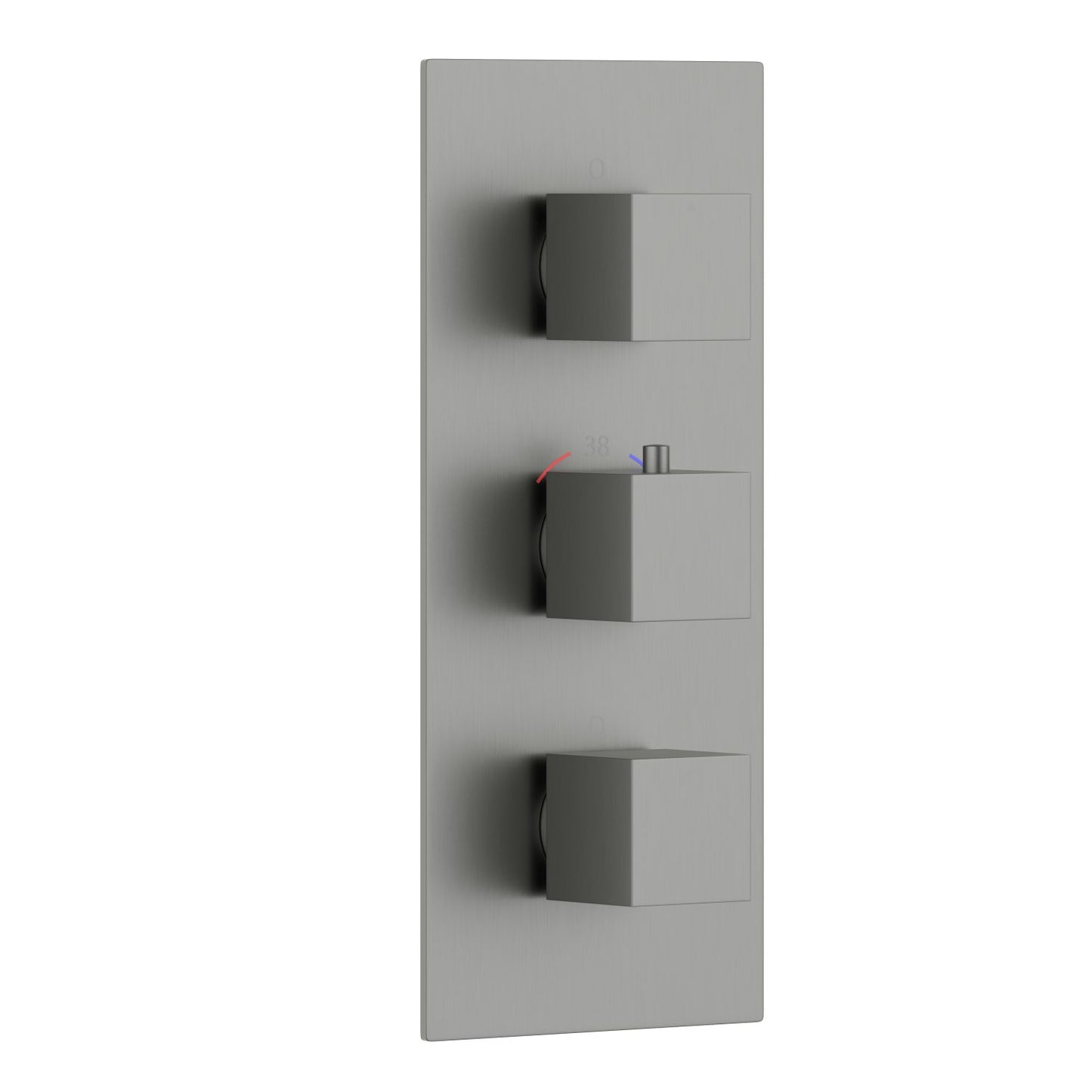3-Control Thermostatic Shower Valve Trim Kit with SUS304 Plate and Brass Handles PH0853X01