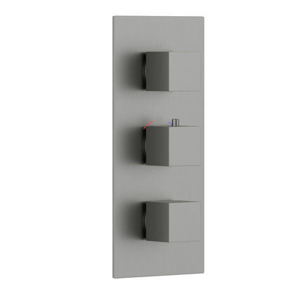 3-Control Thermostatic Shower Valve Trim Kit with SUS304 Plate and Brass Handles PH0853X01