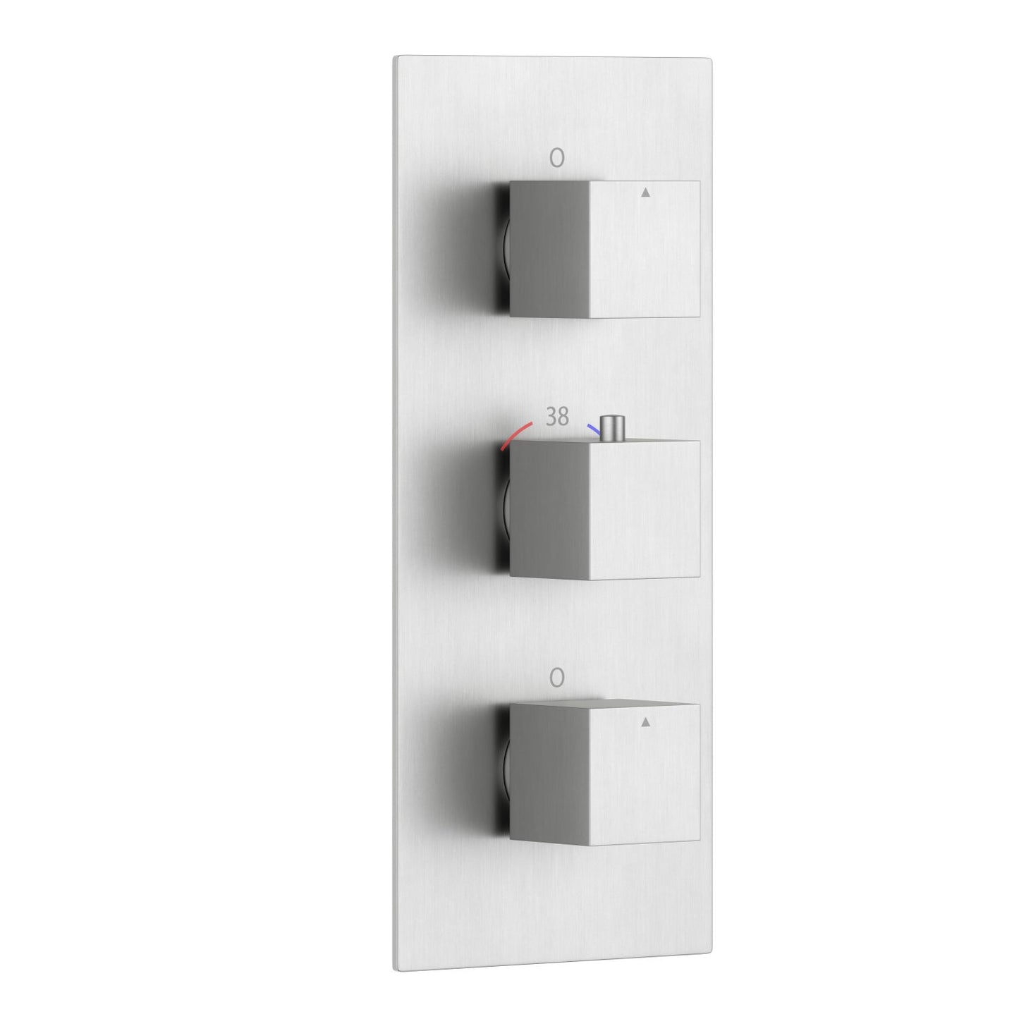 3-Control Thermostatic Shower Valve Trim Kit with SUS304 Plate and Brass Handles PH0853X01