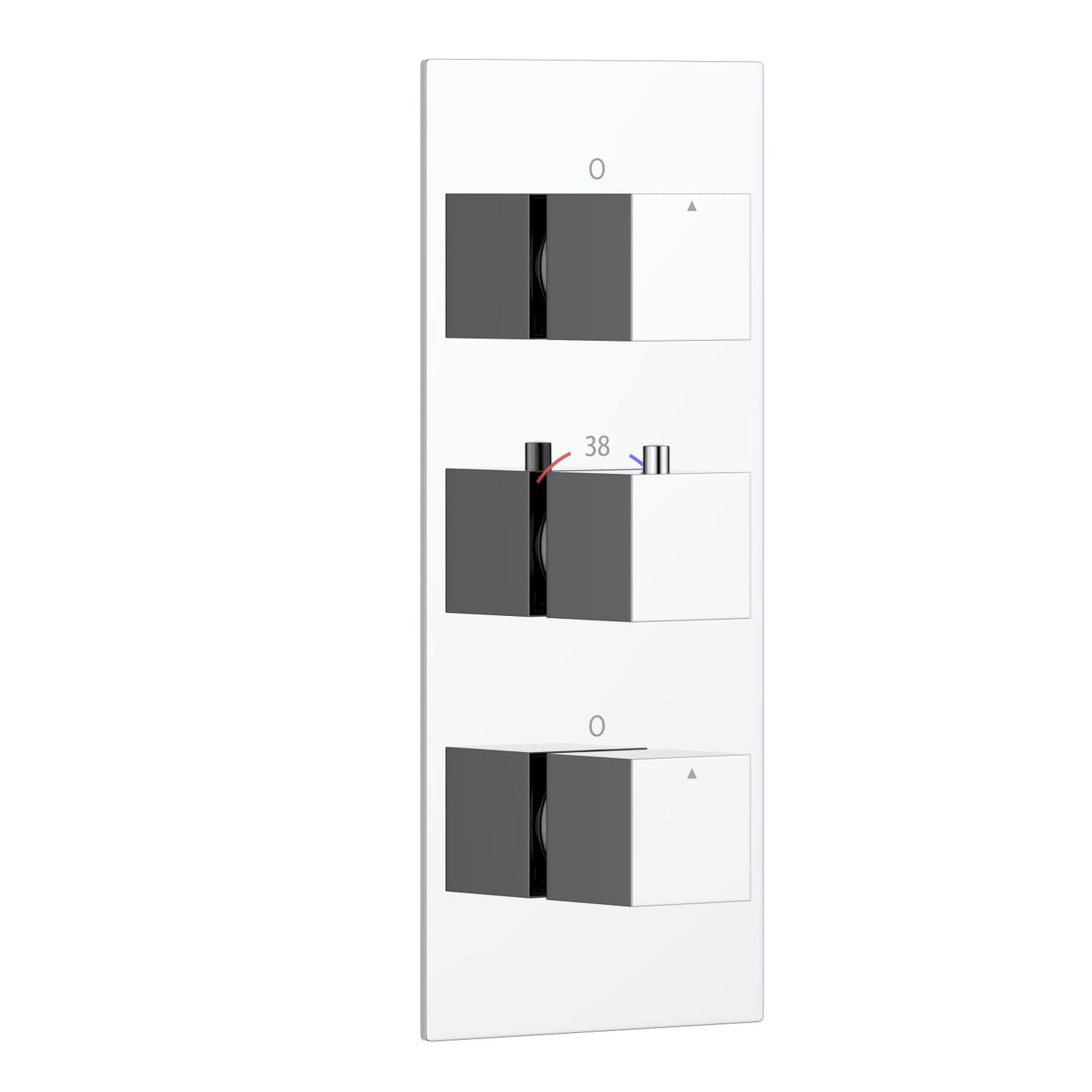 3-Control Thermostatic Shower Valve Trim Kit with SUS304 Plate and Brass Handles PH0853X01