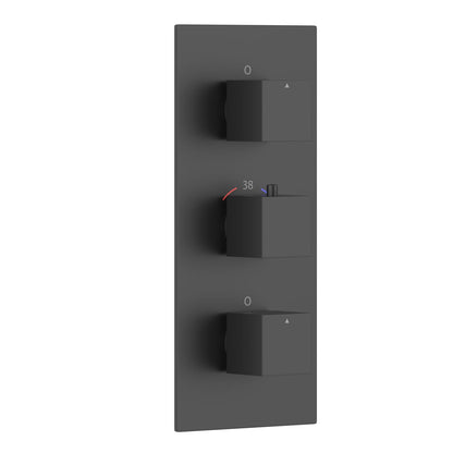 3-Control Thermostatic Shower Valve Trim Kit with SUS304 Plate and Brass Handles PH0853X01