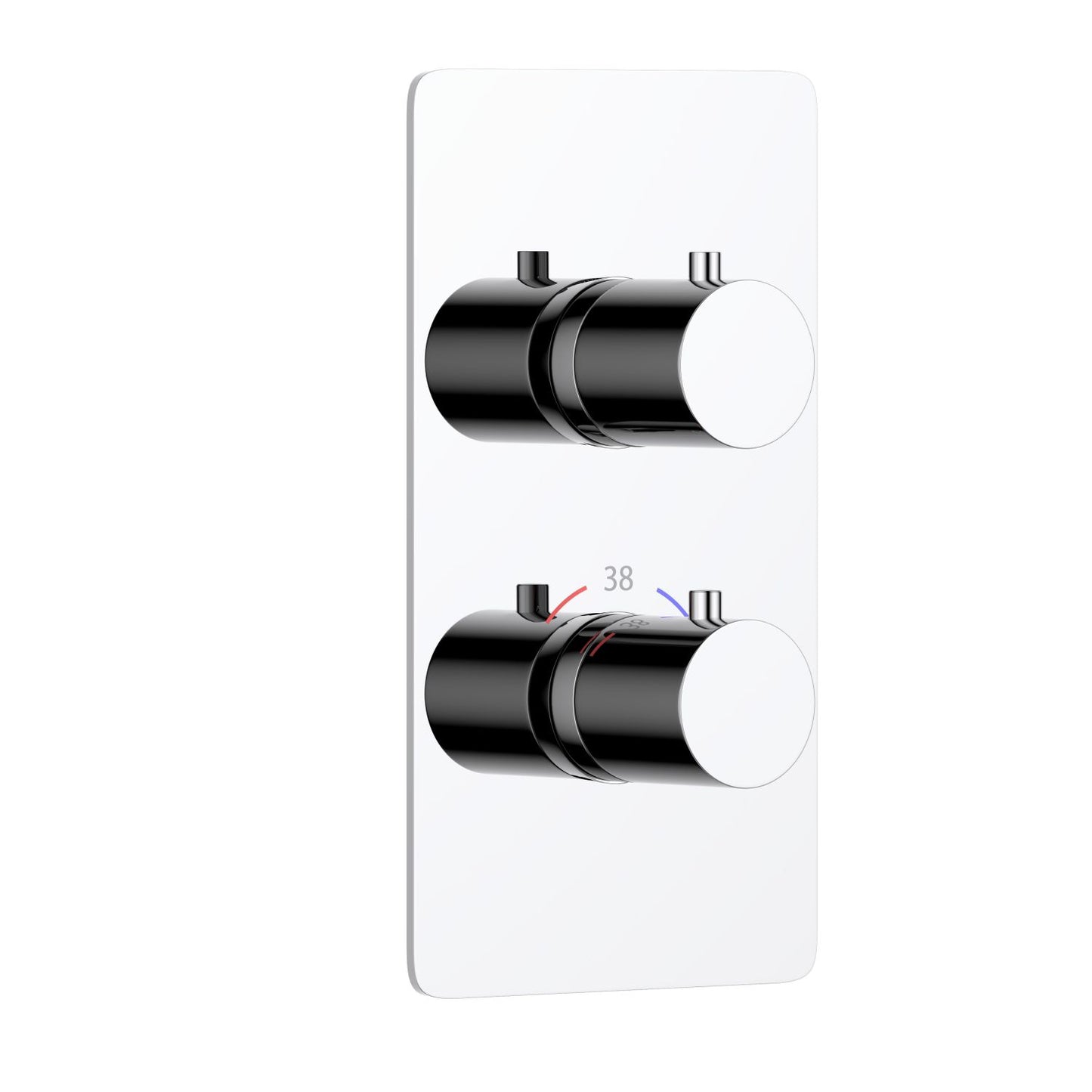 Thermostatic shower trim with round brass handles