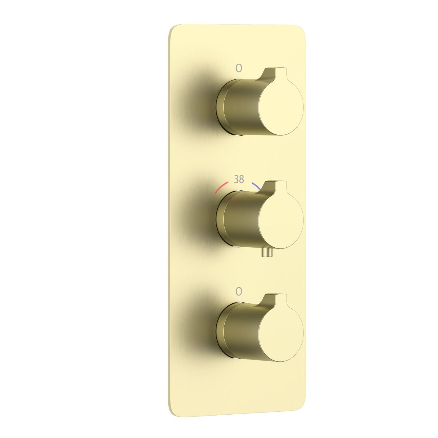 3-Control Thermostatic Shower Valve Trim Kit with Round Brass Handles PH0953X01