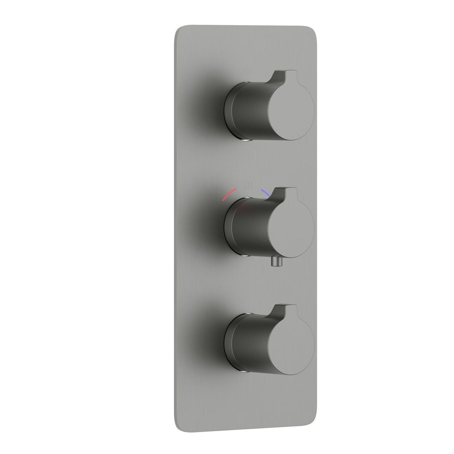 3-Control Thermostatic Shower Valve Trim Kit with Round Brass Handles PH0953X01