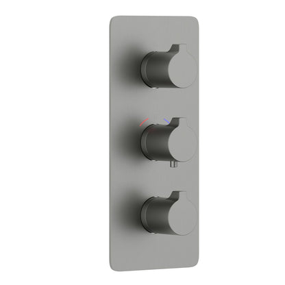 3-Control Thermostatic Shower Valve Trim Kit with Round Brass Handles PH0953X01
