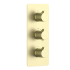 3-Control Thermostatic Shower Valve Trim Kit with Round Brass Handles PH0953X01