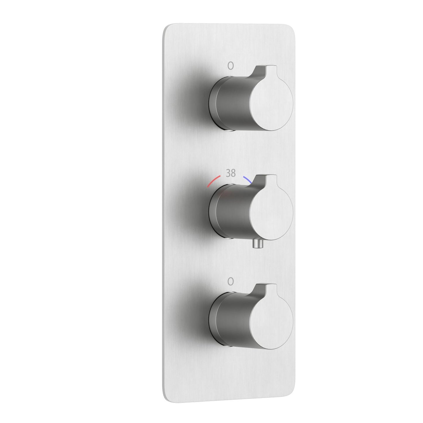 3-Control Thermostatic Shower Valve Trim Kit with Round Brass Handles PH0953X01
