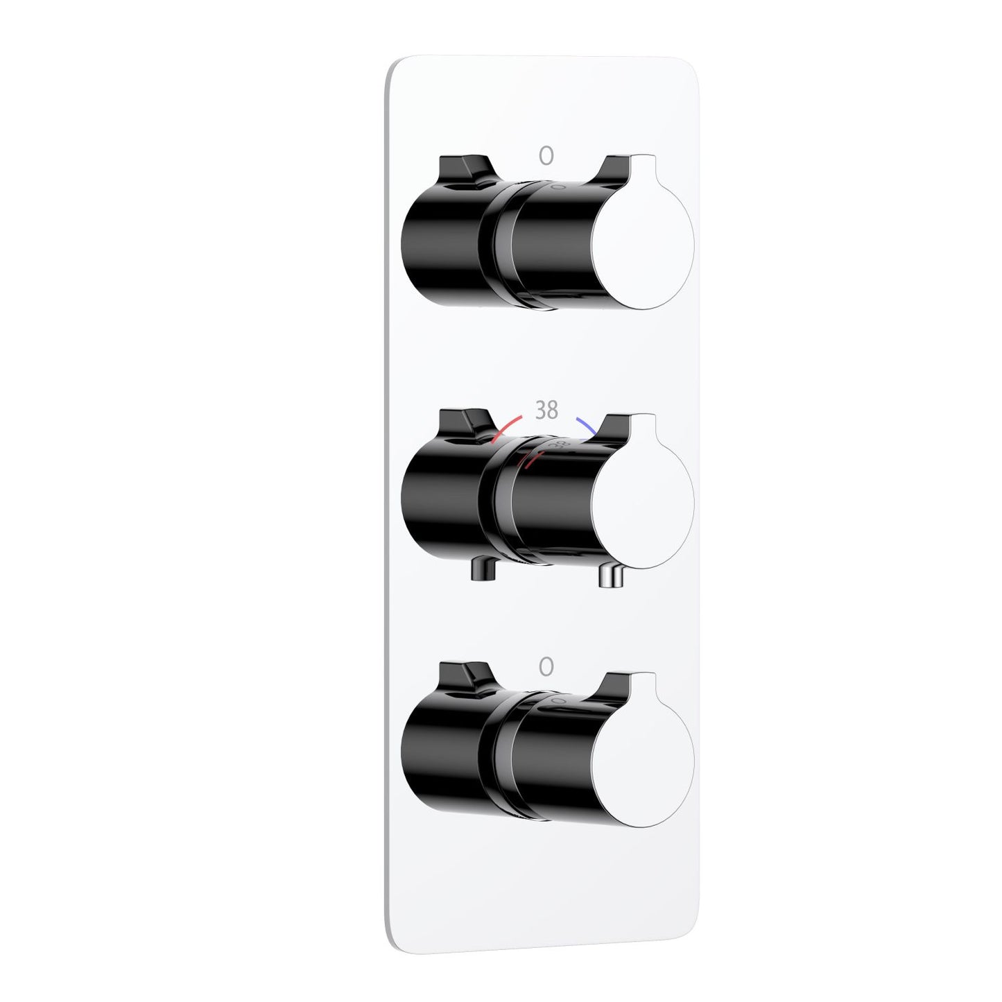 3-Control Thermostatic Shower Valve Trim Kit with Round Brass Handles PH0953X01
