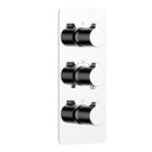 3-Control Thermostatic Shower Valve Trim Kit with Round Brass Handles PH0953X01