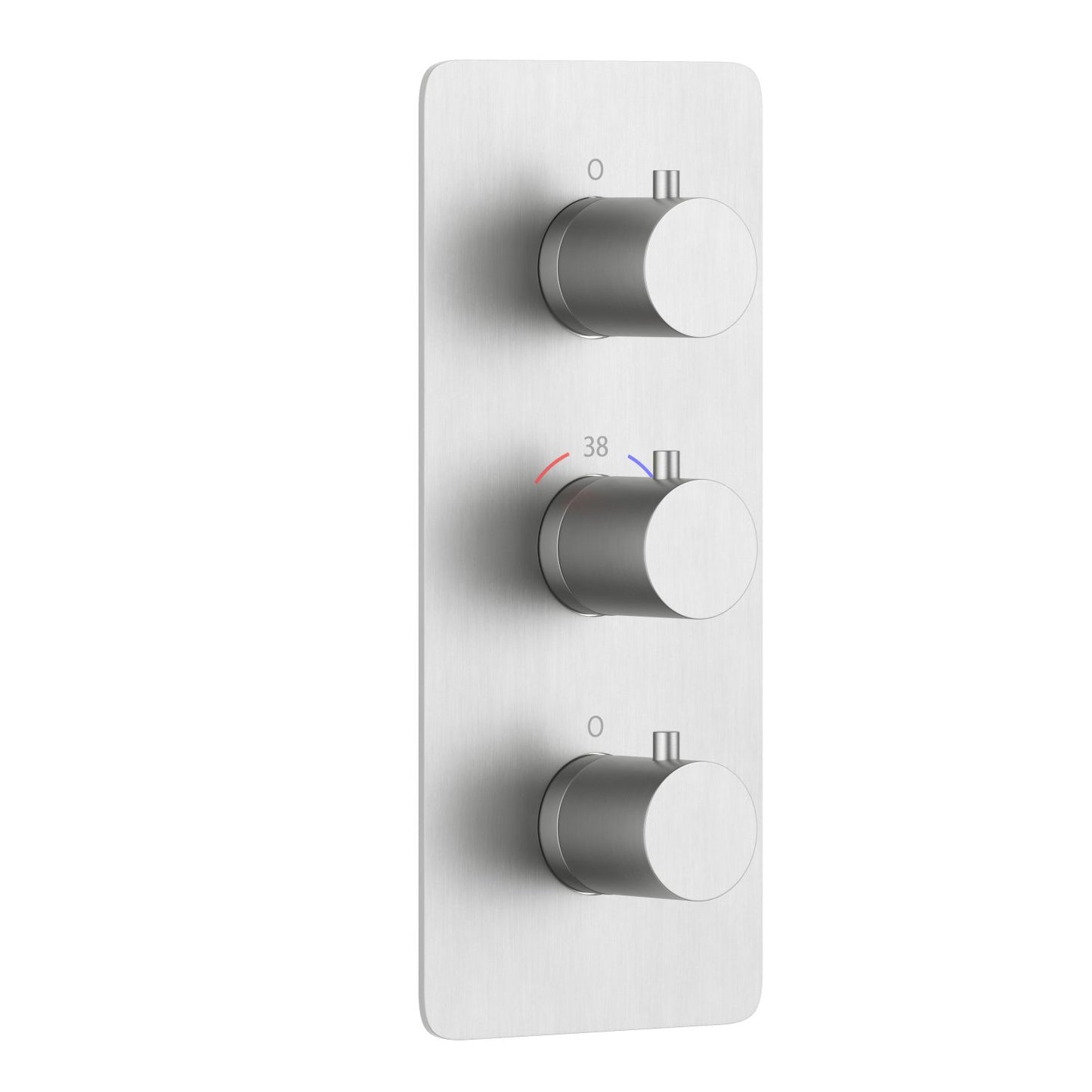 Thermostatic shower trim with center temperature control