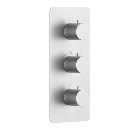 Thermostatic shower trim with center temperature control
