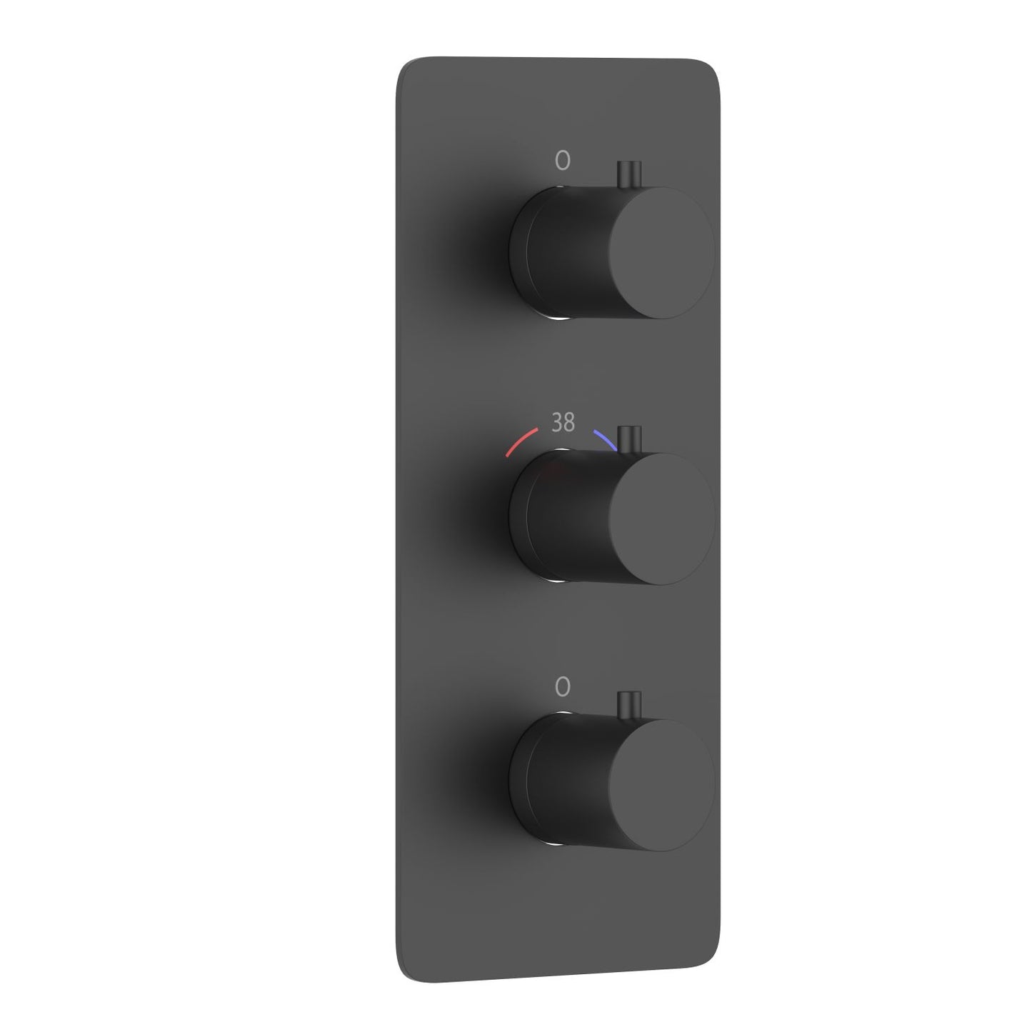 Three-handle thermostatic shower valve trim