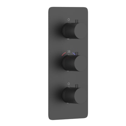 Three-handle thermostatic shower valve trim