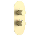 2-Control Thermostatic Shower Trim Kit with Knurled Brass Handles PH1052X01