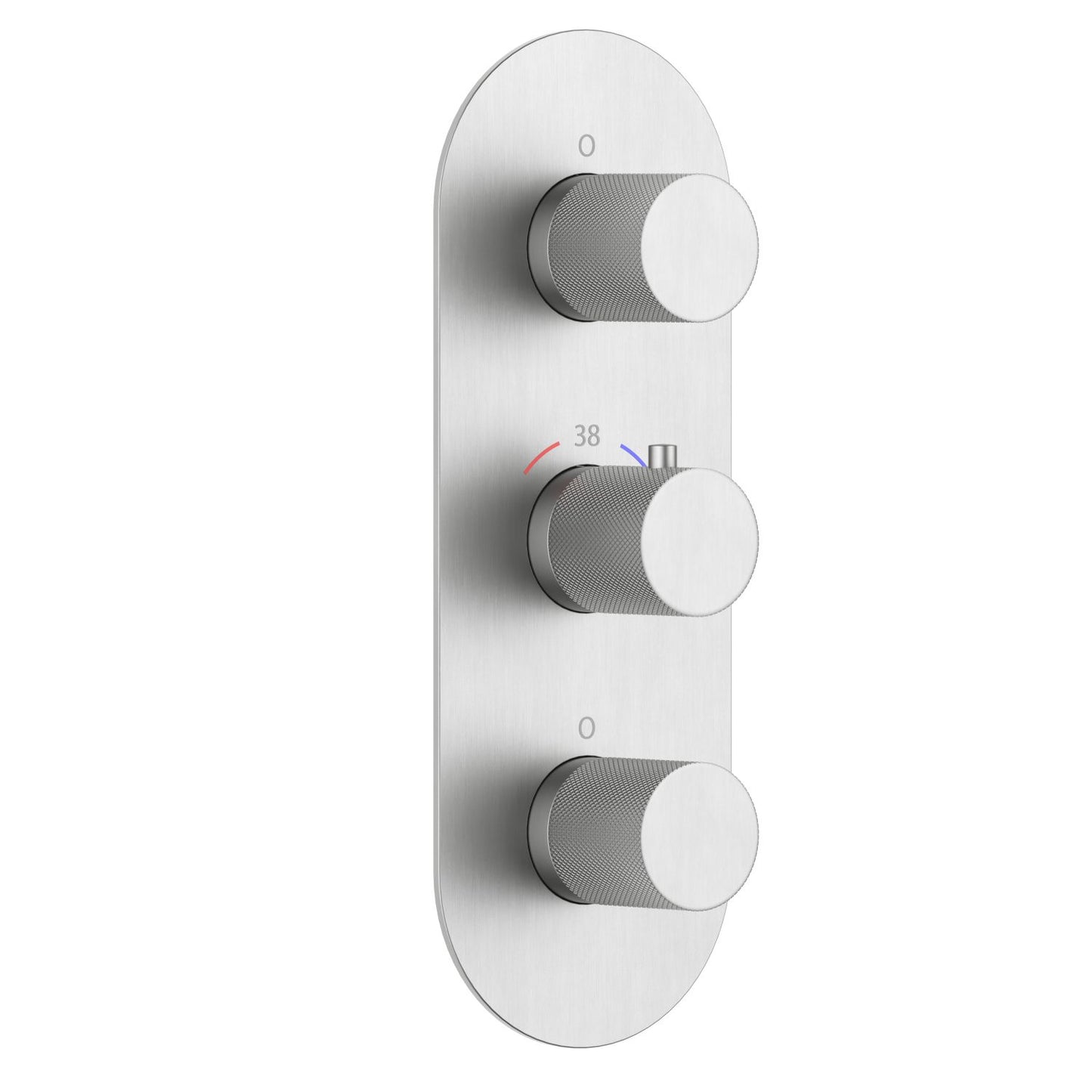 3-Control Thermostatic Shower Valve Trim Kit with Knurled Brass Handles PH1053X01