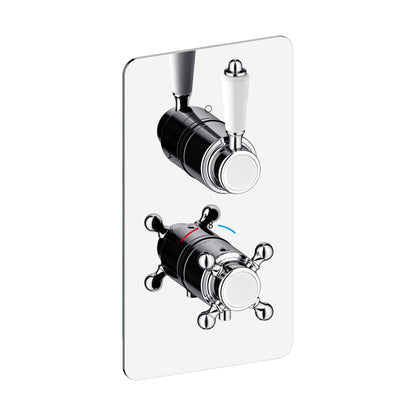 2-Control Neoclassical Thermostatic Shower Trim Kit with Cross and Lever Handles PH1552X01