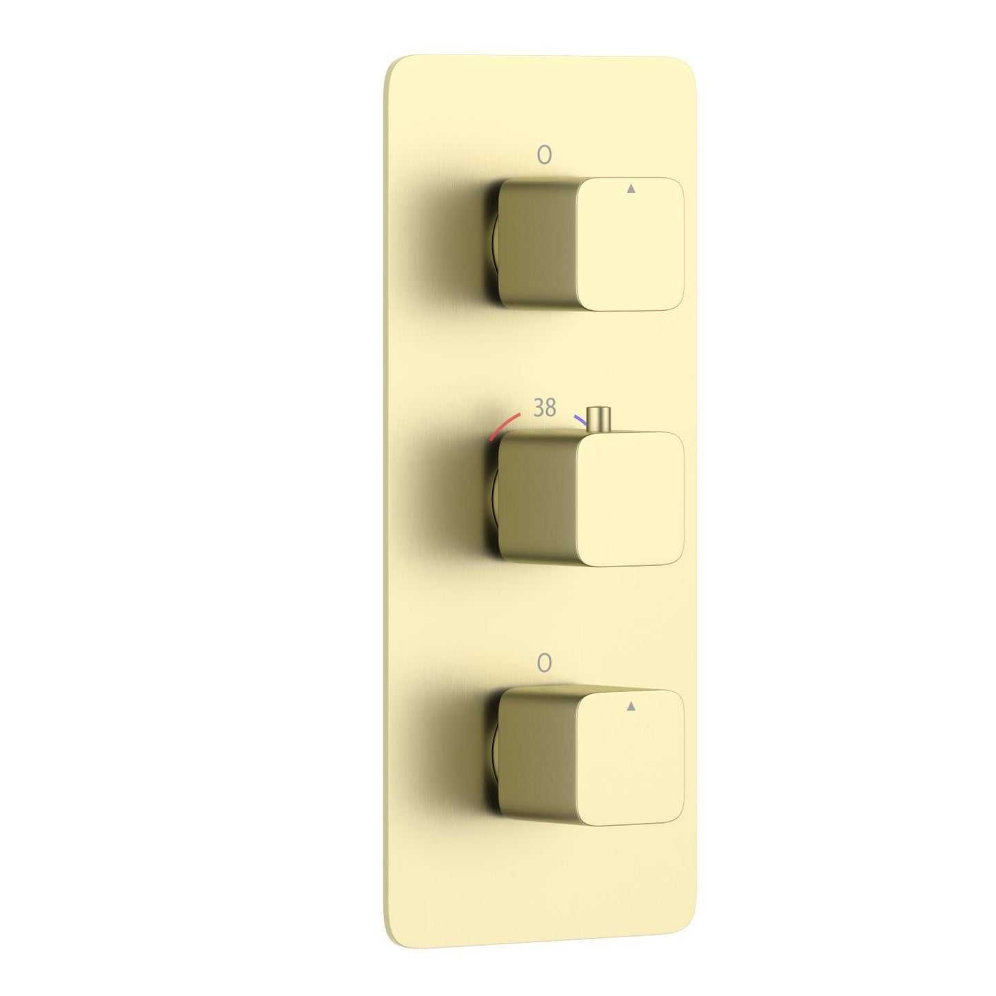 Thermostatic shower trim with center temperature control