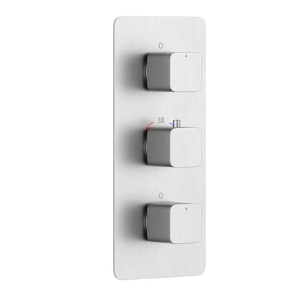 Aquavit rounded-square thermostatic shower trim kit