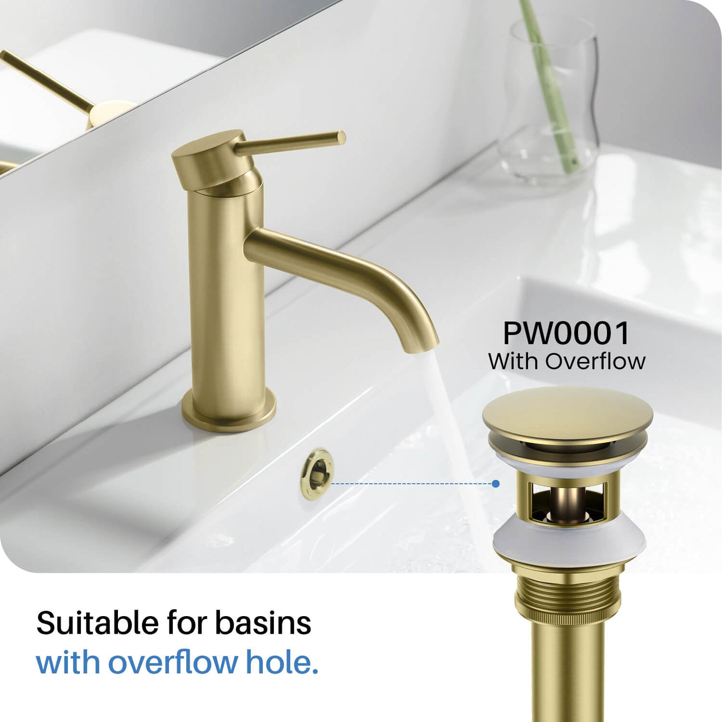 Aquavit Pop up waste with over flow PW01