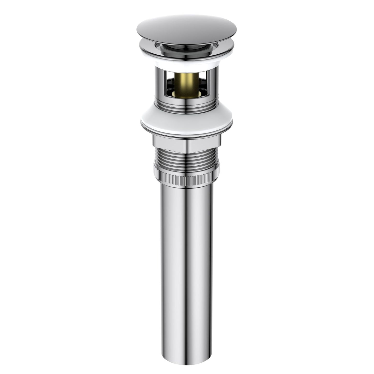 PW0001 Chrome cUPC-certified brass pop-up drain with overflow