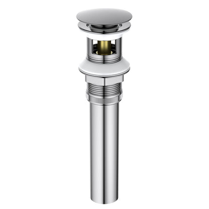 PW0001 Chrome cUPC-certified brass pop-up drain with overflow