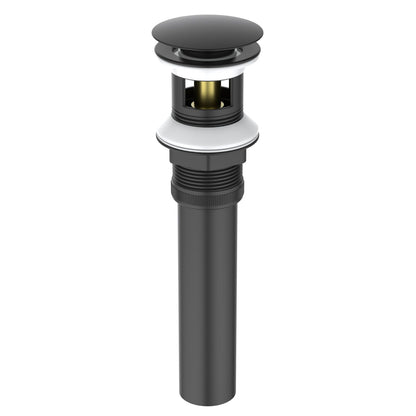 PW0001 Matte Black cUPC-certified brass pop-up drain with overflow