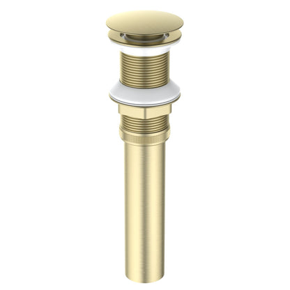 PW0002 brushed gold cUPC brass pop-up drain without overflow