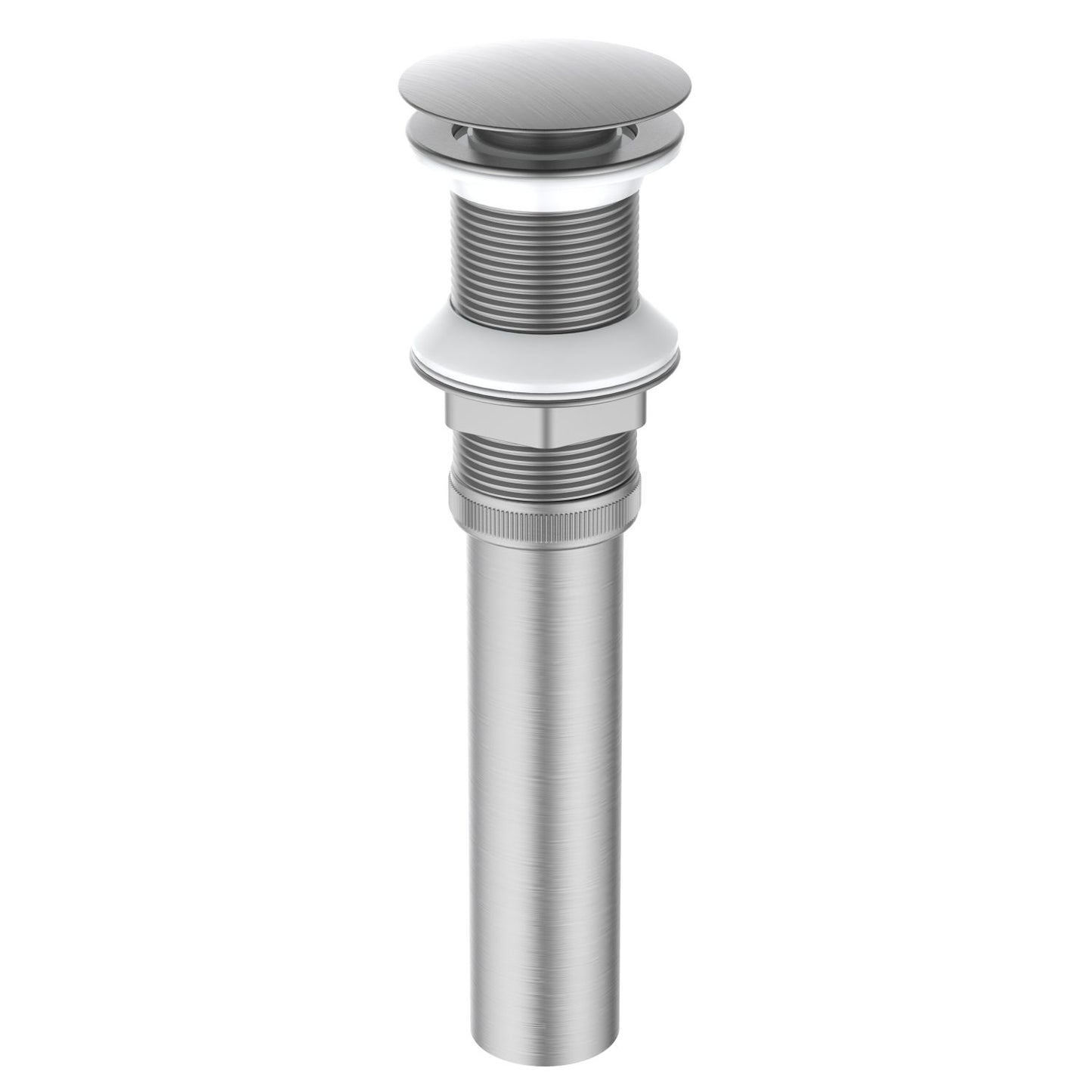PW0002 brushed nickel cUPC brass pop-up drain without overflow