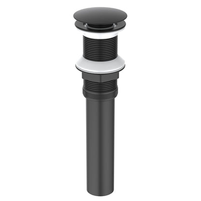 PW0002 matte black cUPC brass pop-up drain without overflow