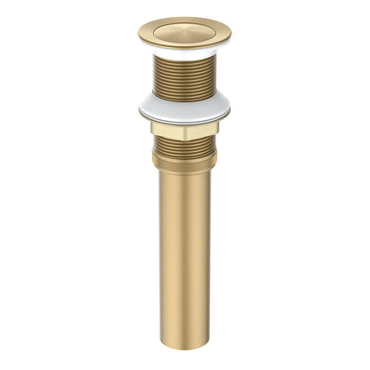 PW0004 brushed brass cUPC brass pop-up drain without overflow