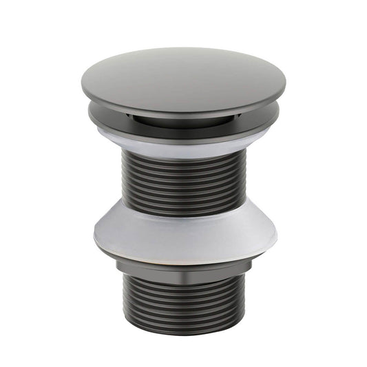 PW0006 brushed gunmetal brass pop-up drain without overflow or tailpiece