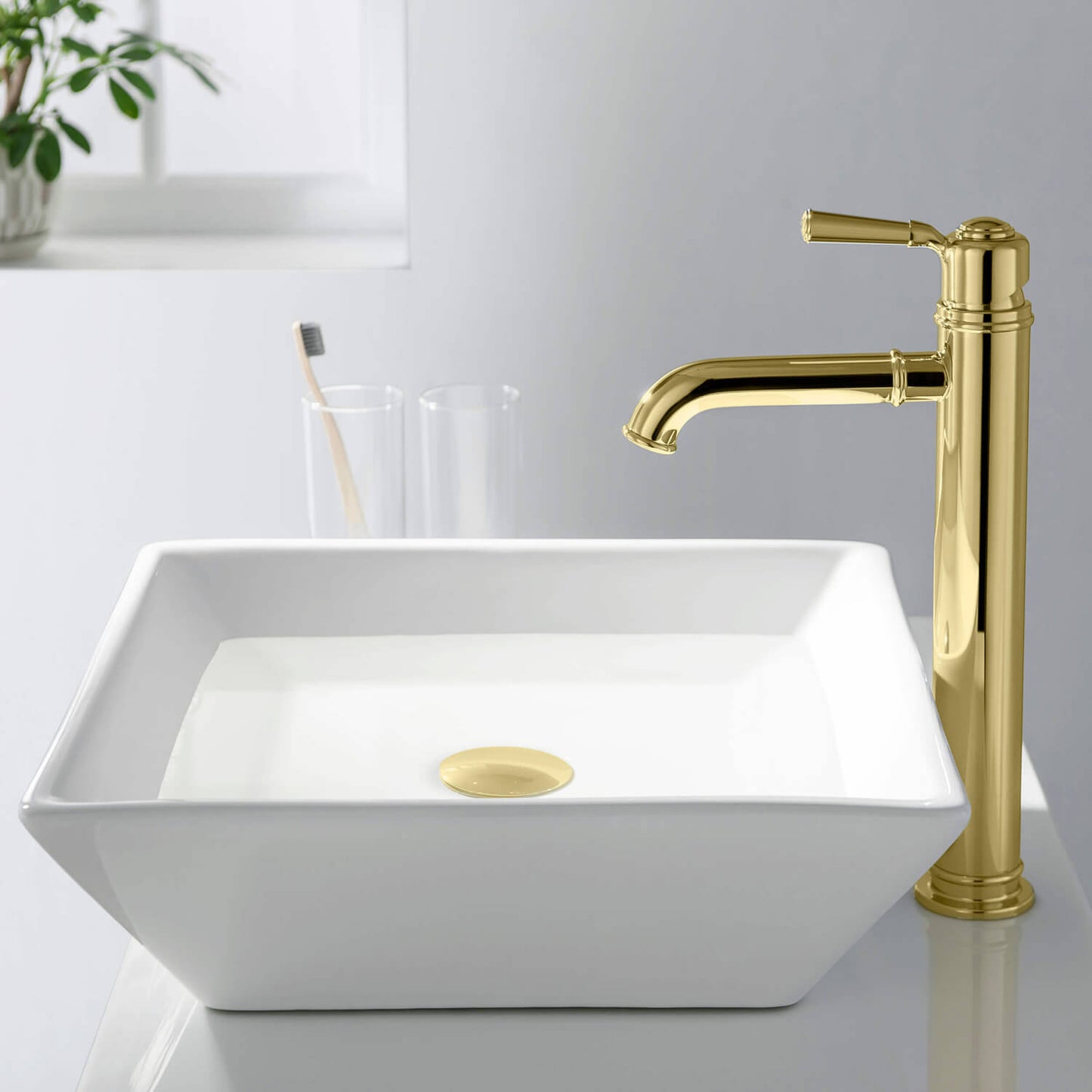Aquavit Pop-Up Big cover Bathroom Sink Drain without over-flow PW0006