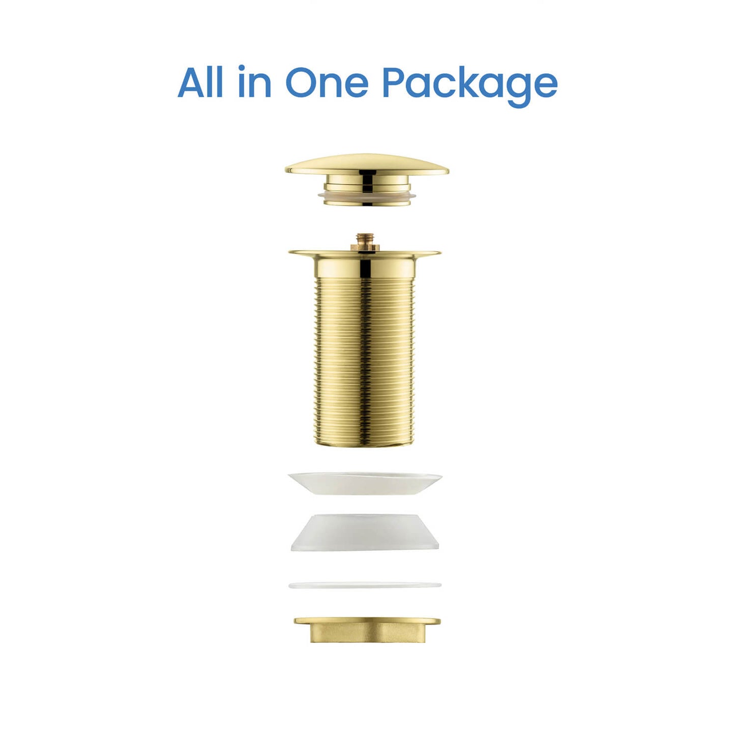 Aquavit Pop-Up Big cover Bathroom Sink Drain without over-flow PW0006