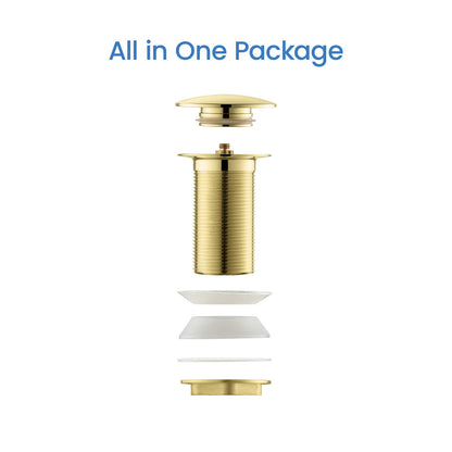 Aquavit Pop-Up Big cover Bathroom Sink Drain without over-flow PW0006