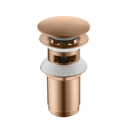PW0010 brushed Rose Gold universal brass pop-up drain for sinks with or without overflow