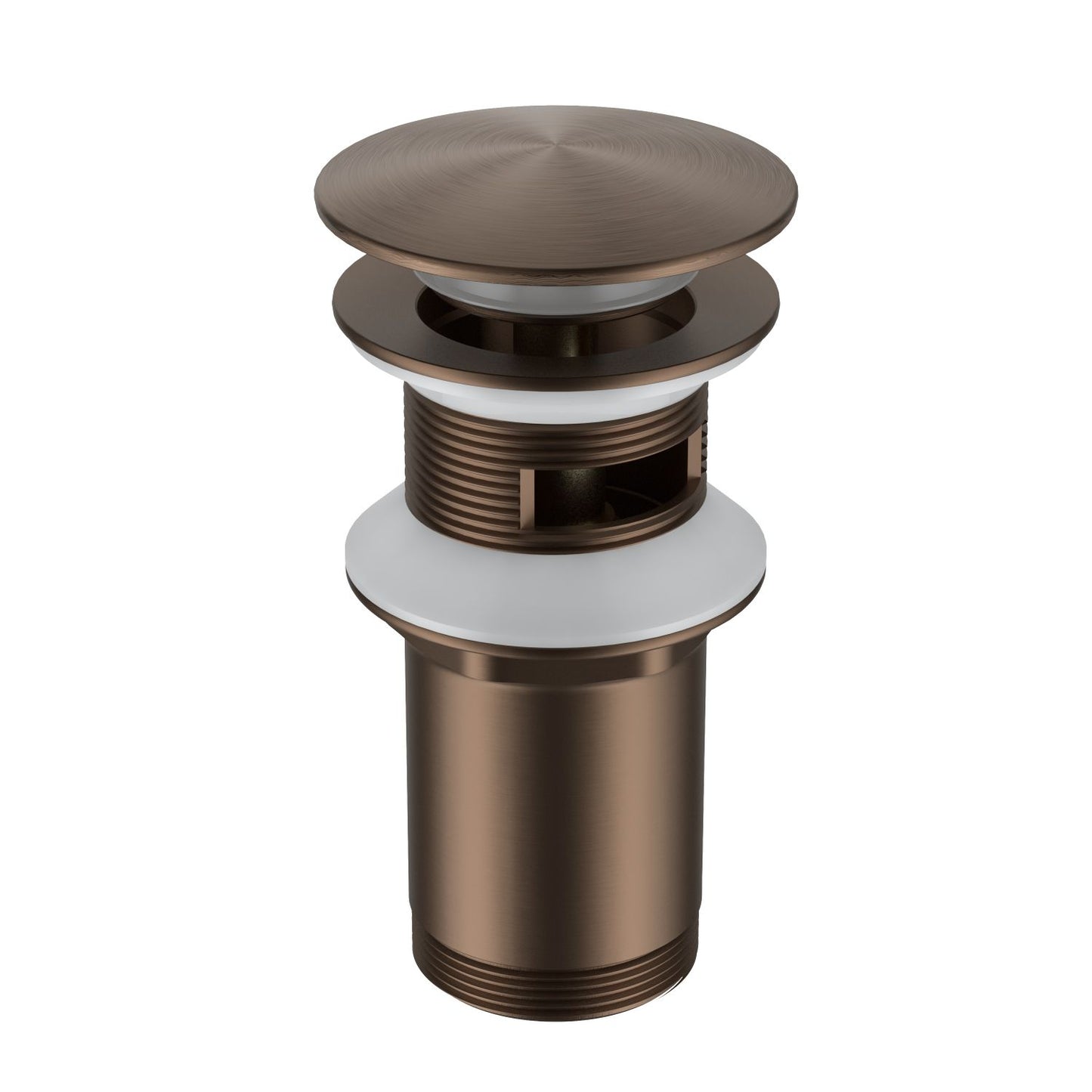 PW0010 brushed bronze universal brass pop-up drain for sinks with or without overflow