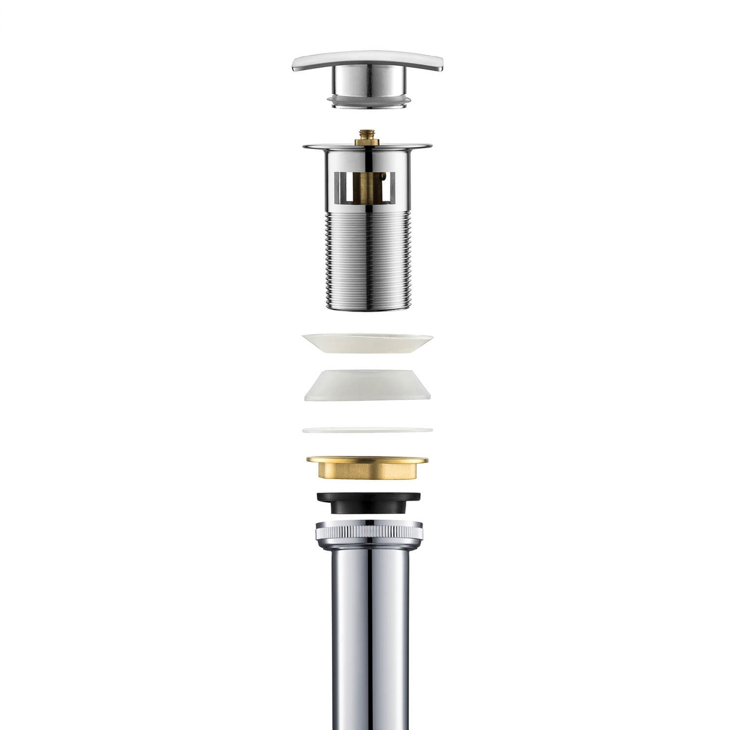Square cap Brass basin waste trap with over-flow with Stinless steel pipe PW0011